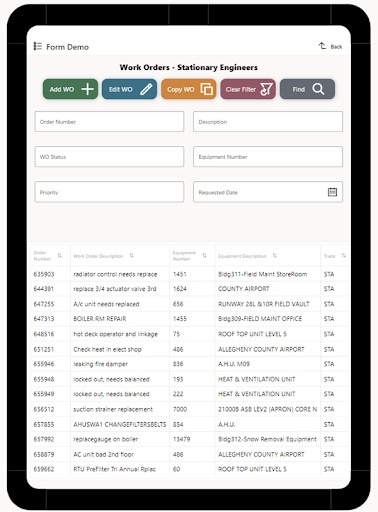 Custom Mobile App Design with mobile friendly tables and grids